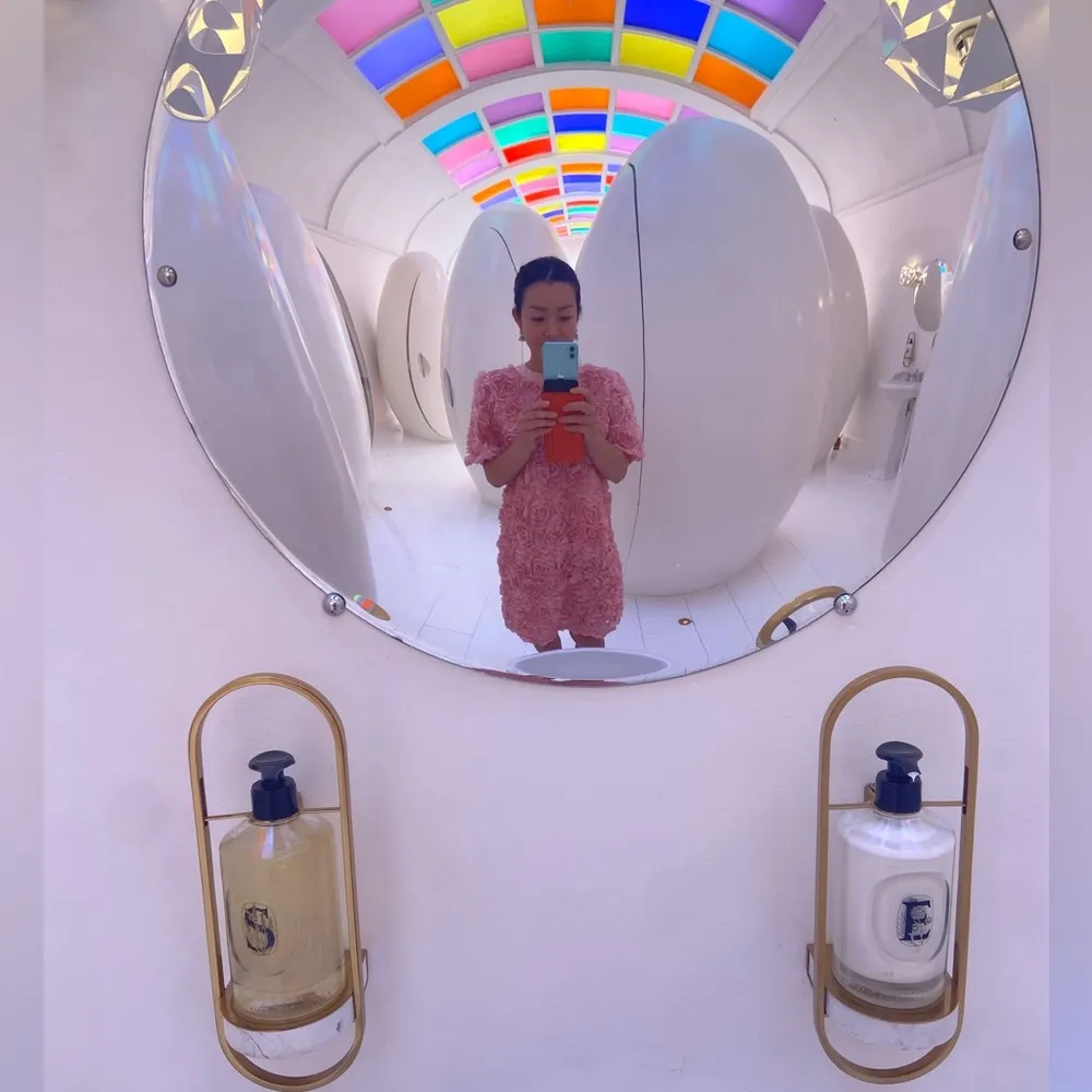 Pink flower dress. S - Image 12