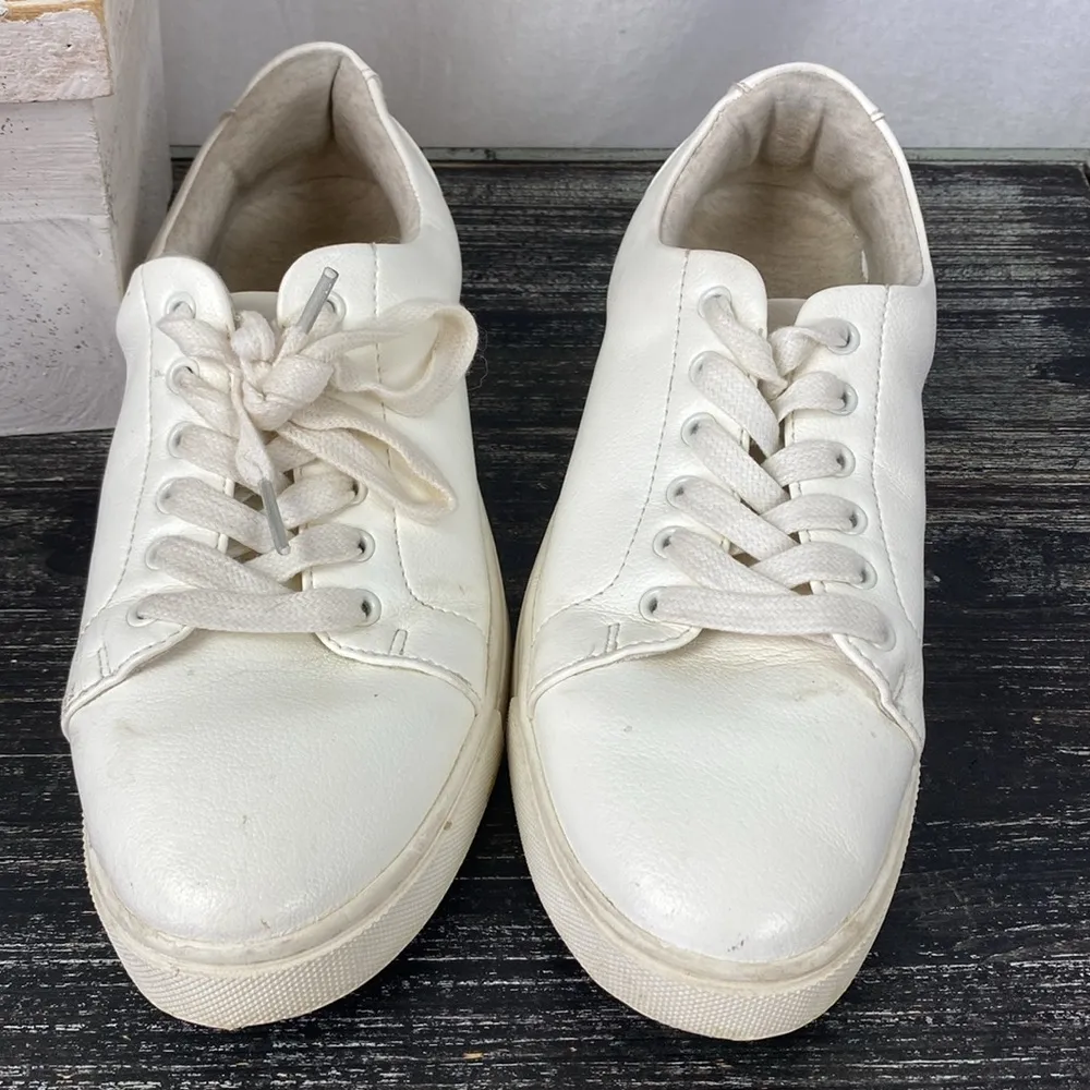 Joie White Leather Harvard Lace Up Athletic Sport Sneaker Shoes 8 - Image 3