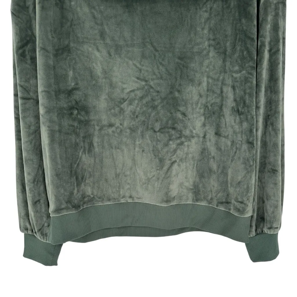 Summersalt The Plush Velour Half-Zip Pullover in Olive size Medium Long Sleeves - Image 8
