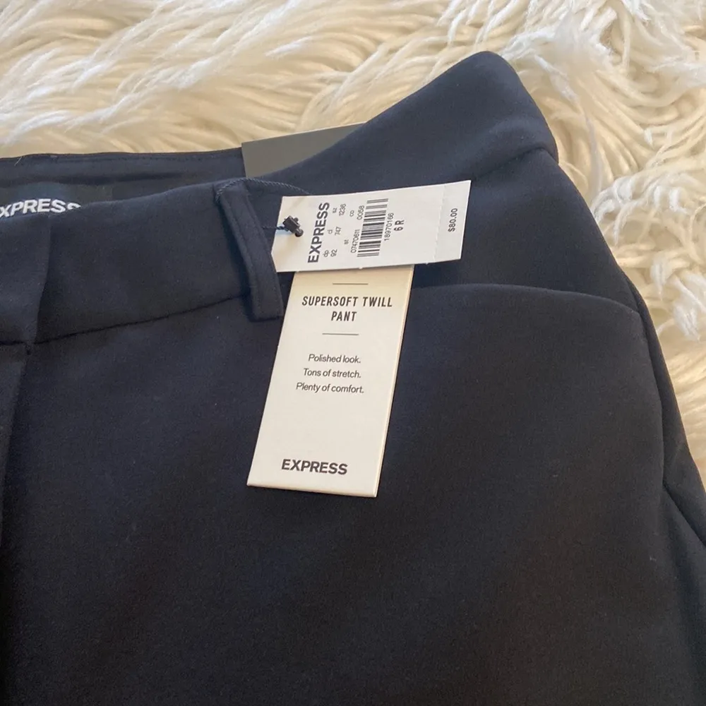 EXPRESS SLINNY HIGH ROSE SUPERSOFT TWILL PANTS SIZE 6R BRAND NEW COLOR BLACK - Image 11