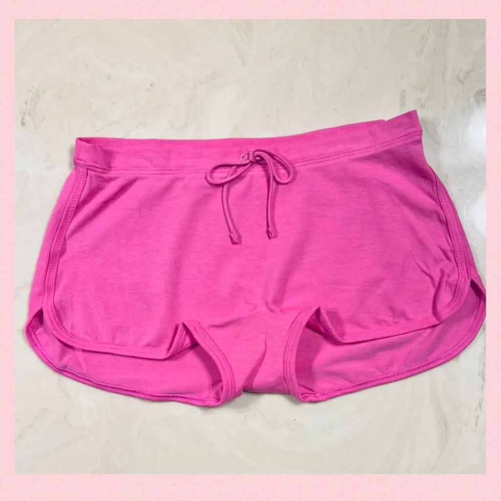 PINK VICTORIA’S SECRET Cotton Dorm Boyshort Pink Silver Foil Logo LARGE - Image 3