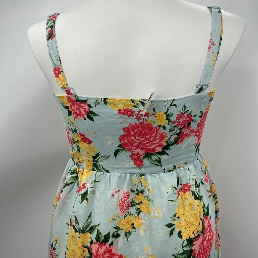 Cynthia Rowley floral with pockets 100% linen dress size 12 - Image 7