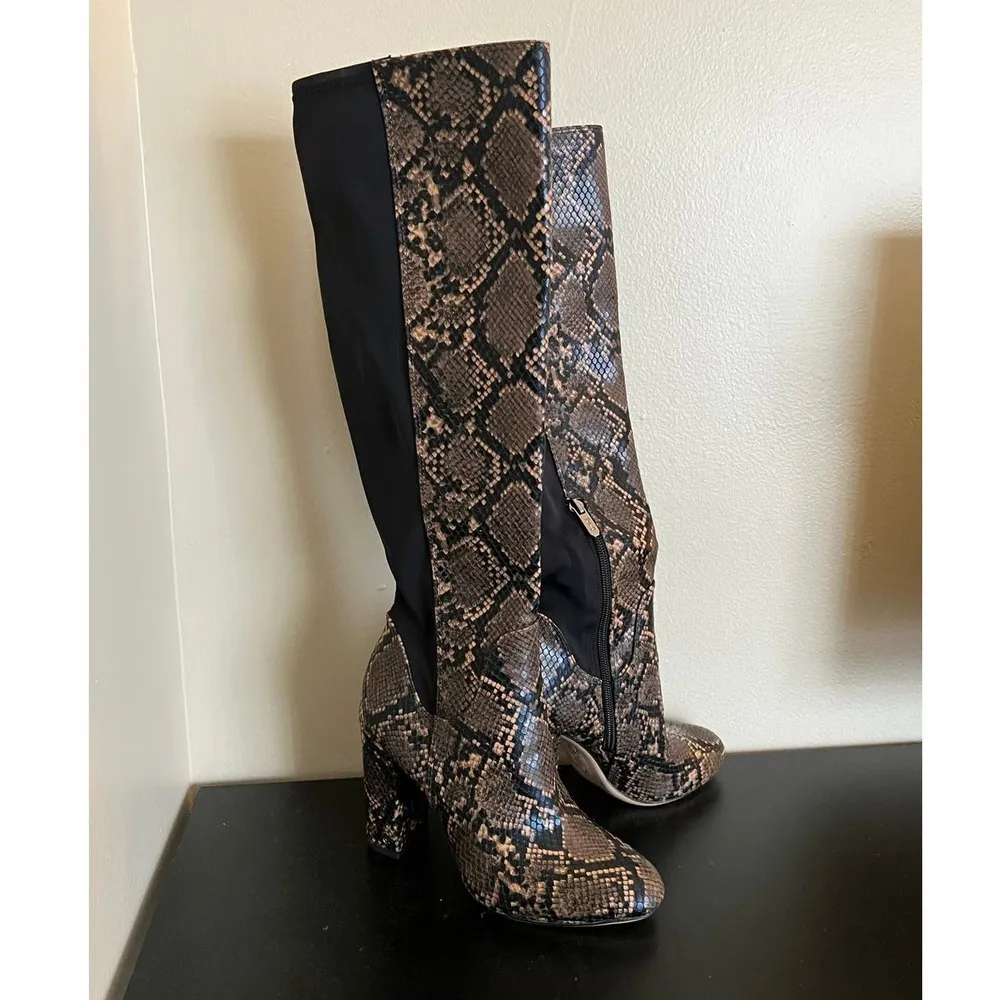 Circus by Sam Edelman Clarimont Heel Boots Black Snakeskin Size 6 NWOT - Image 3