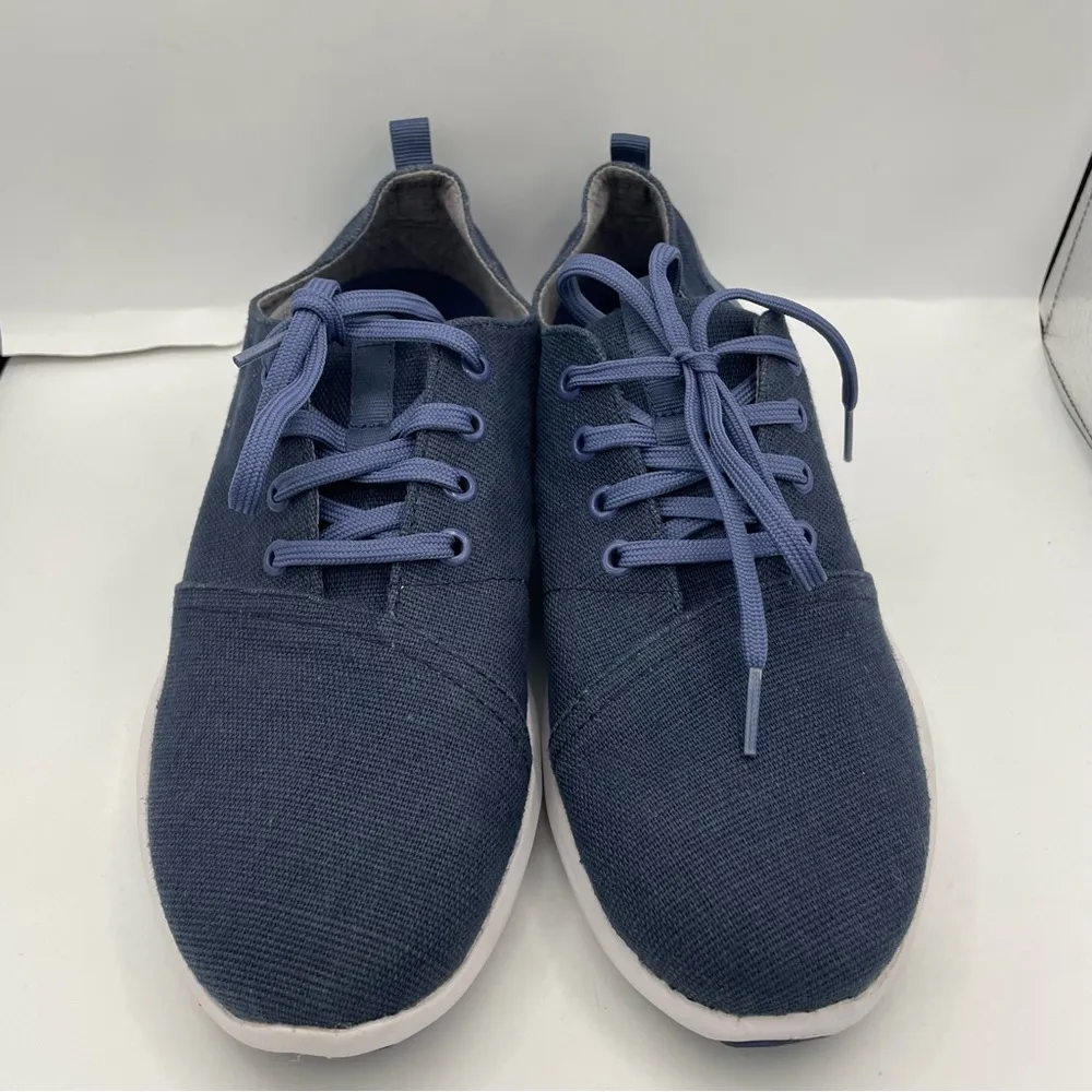 blue canvas lace-up comfort sneakers women Size 8.5 - Image 3