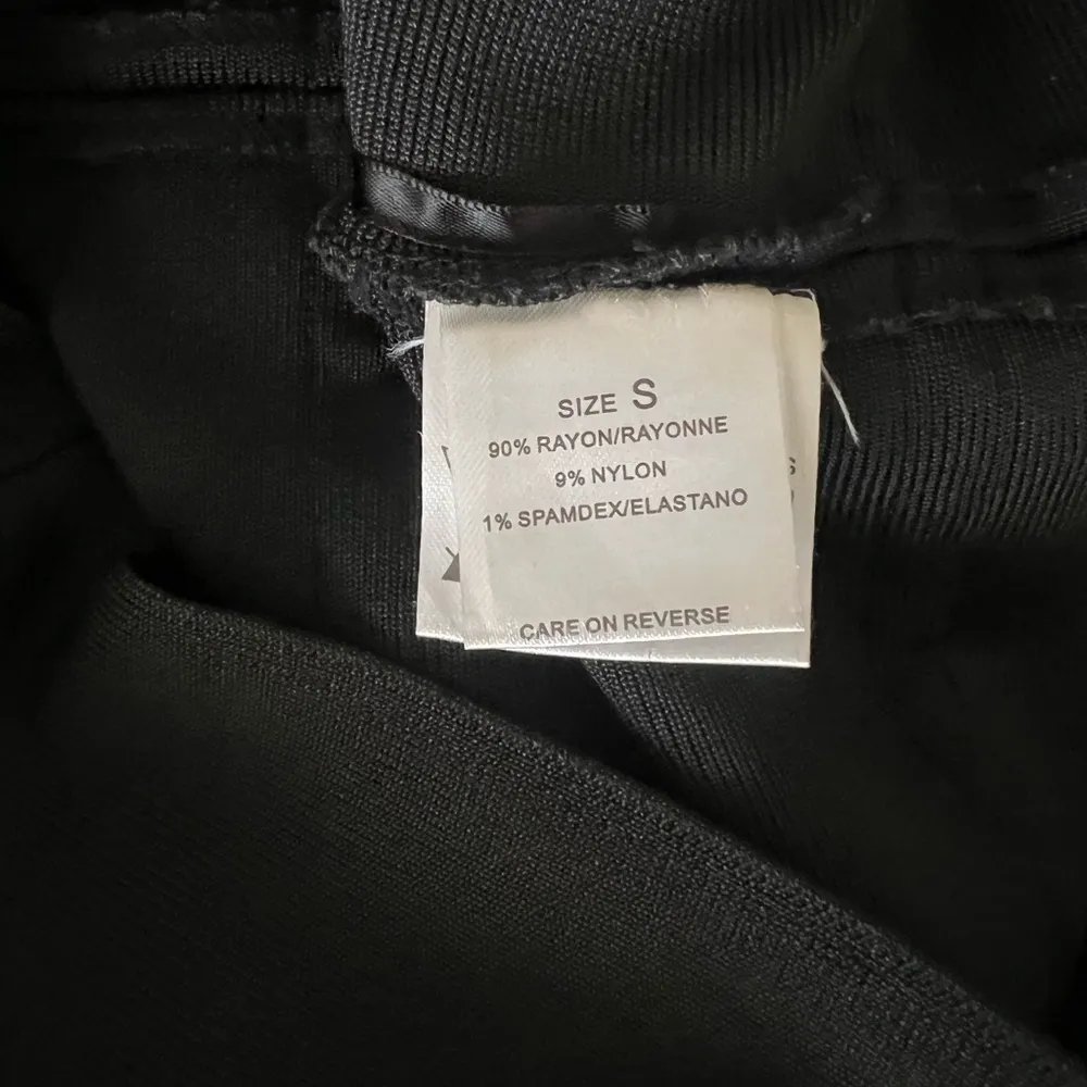 Black Bandage Fringe Gold Plate Mesh Mini Party Dress Small - Image 5