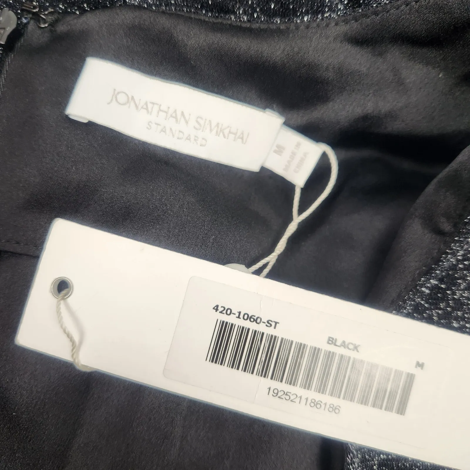 Jonathan Simkhai Standard Zinnia Ruched Midi Dress in Black Metallic Medium NWT - Image 10