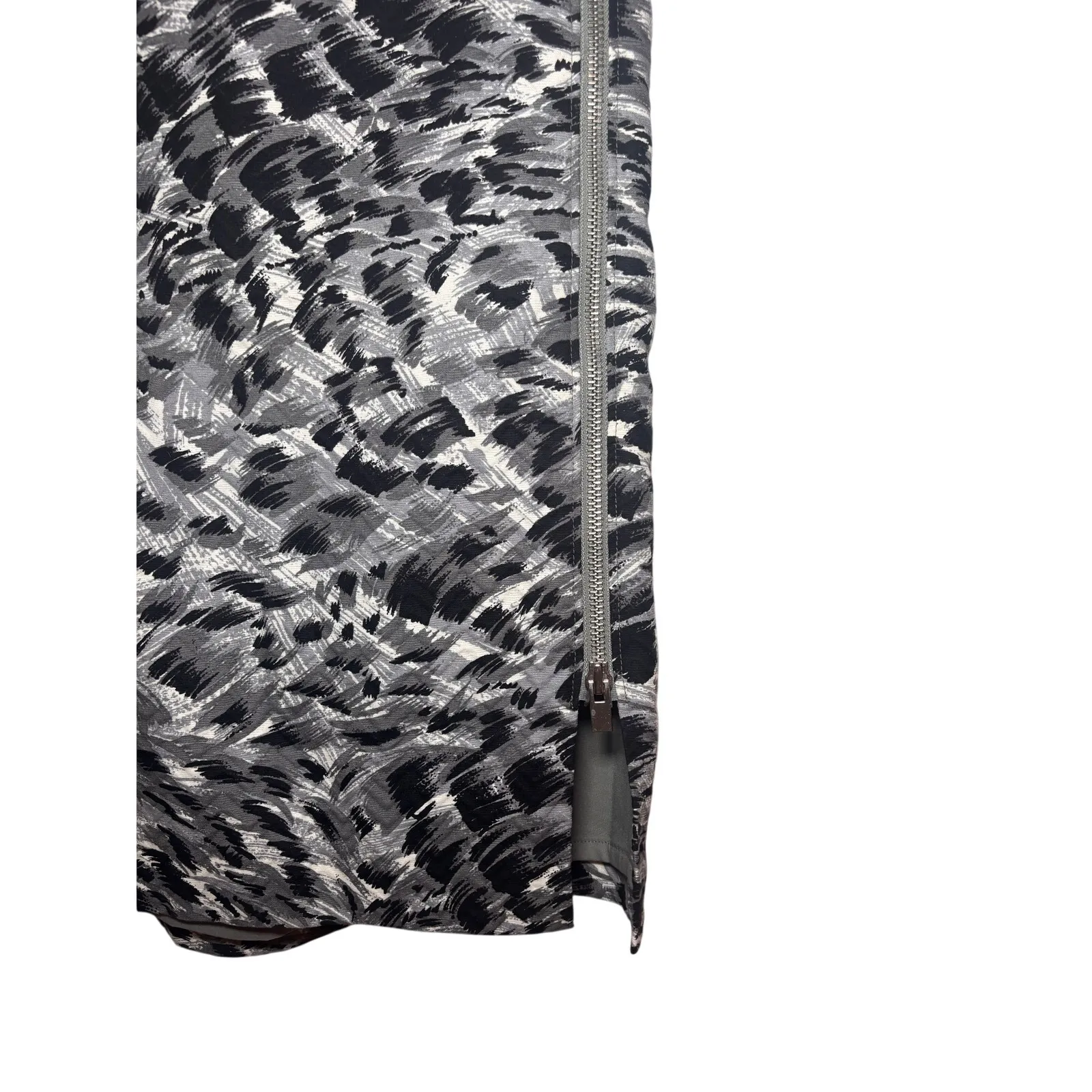 Talbots Petites Womens Gray Skirt Pencil Animal Print Career Work Outfit Size 6P - Image 3