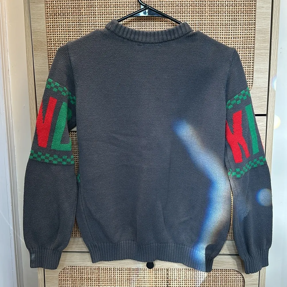 ImL Be Kind Holiday Christmas Long Sleeve Sweater Size XS Gray - Image 6