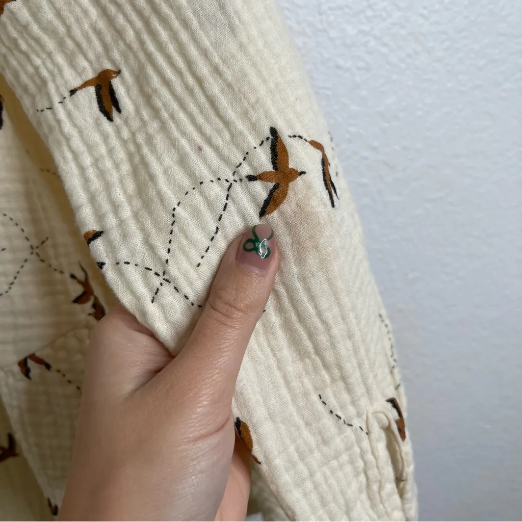 Rylee & Cru Blouse Neutral Sparrow 100% Cotton Top Size Small - Image 5