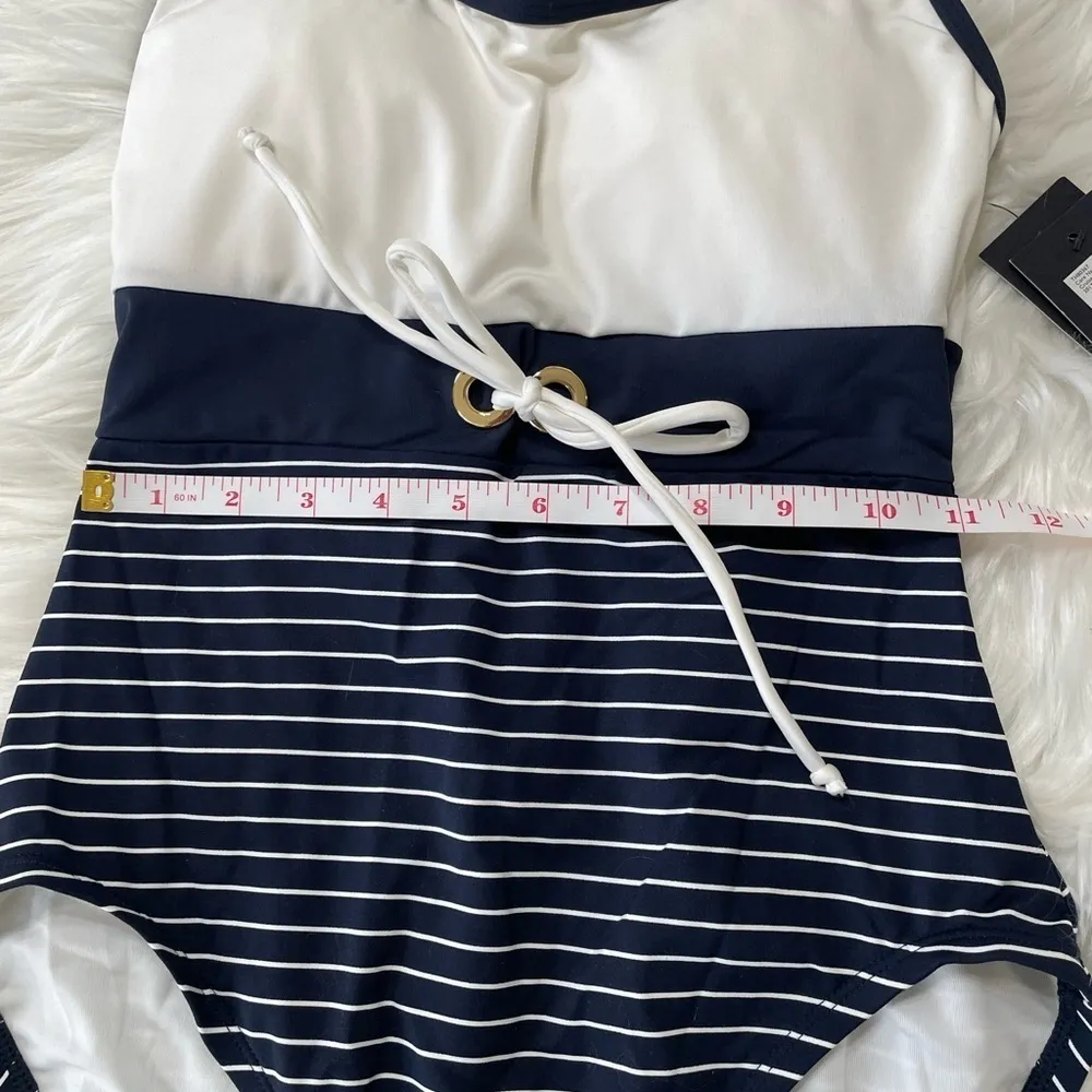 Tommy Hilfiger Swimsuit Bathing Suit Nautical Bow Size 10 NWT - Image 12