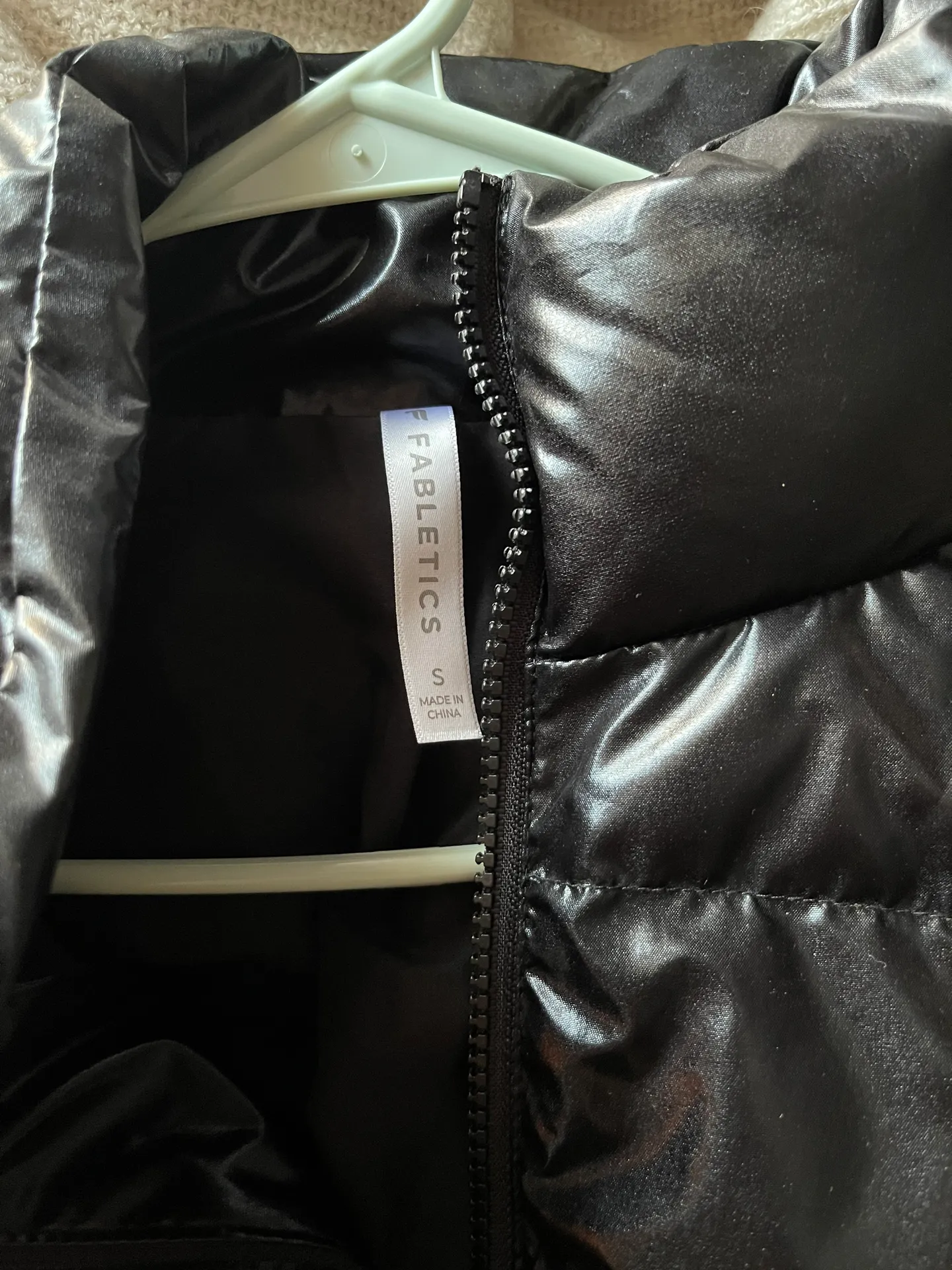 Fabletics Wander Shiny Black Puffer Jacket - Image 6