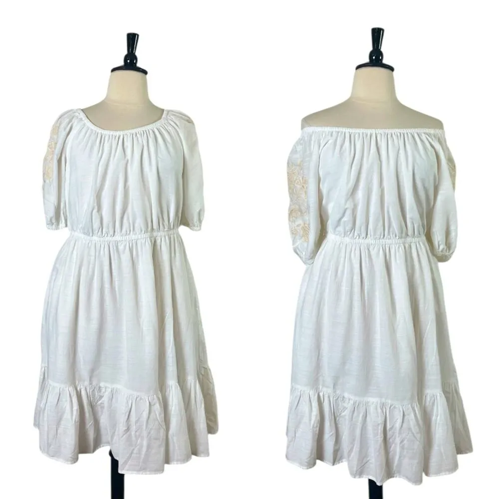 Knox Rose New Dress Embroidered Off Shoulder White Cream Women’s us Size XXL - Image 14