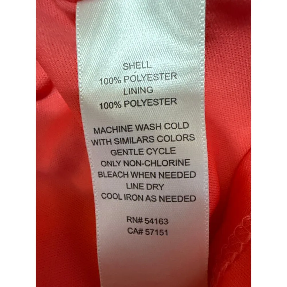 Eliza J Pink Short Flutter Sleeve Ruffle Mock Neck Tiered Mini A-Line Dress Sz 6 - Image 4