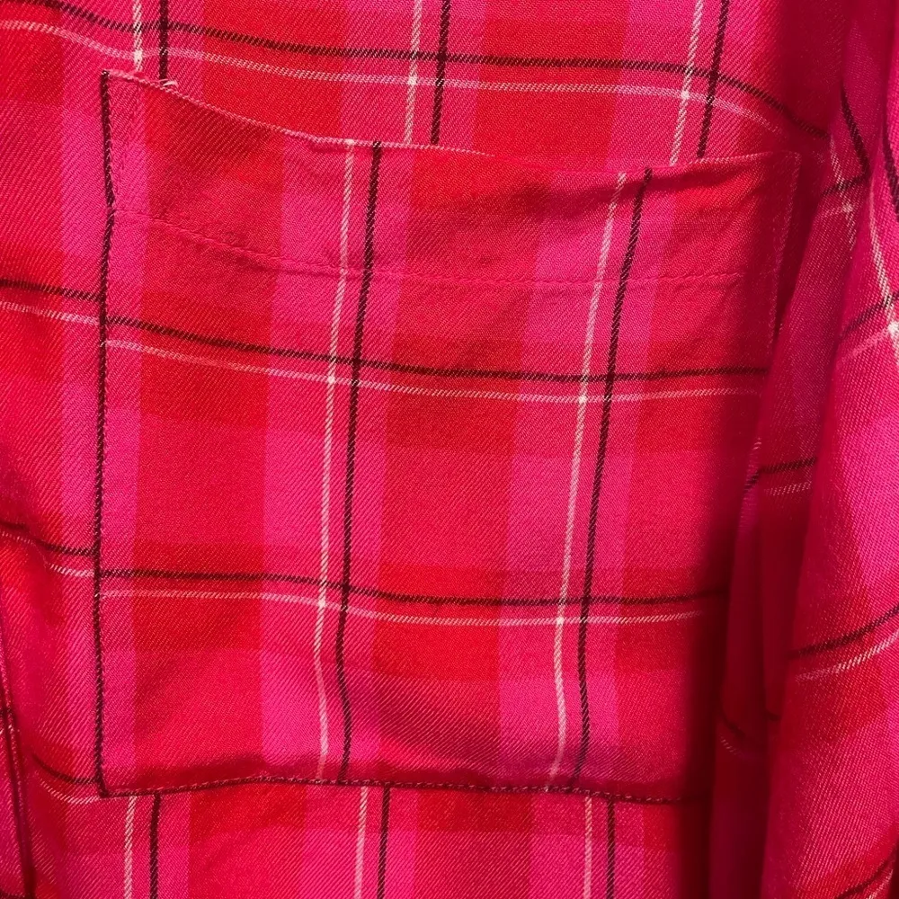 Lane Bryant Pink Plaid Flannel Button Down Long Sleeve Shirt 22/24 - Image 9