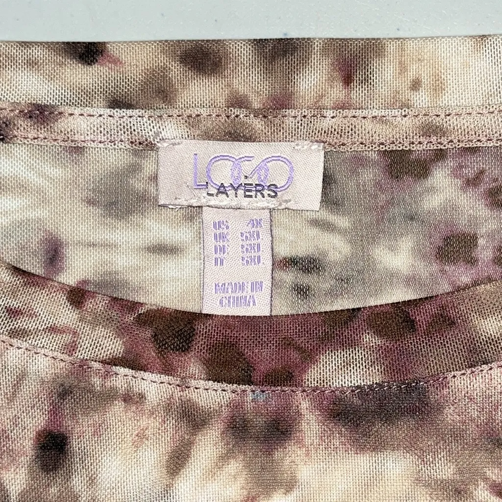 LOGO Layers by Lori Goldstein Size 4X Tie Dye Mesh Blouse Top - Image 5
