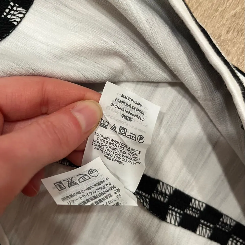 NWT J. Crew Black White Striped Short Sleeve Cotton Mini Shift Dress Size XXS - Image 5