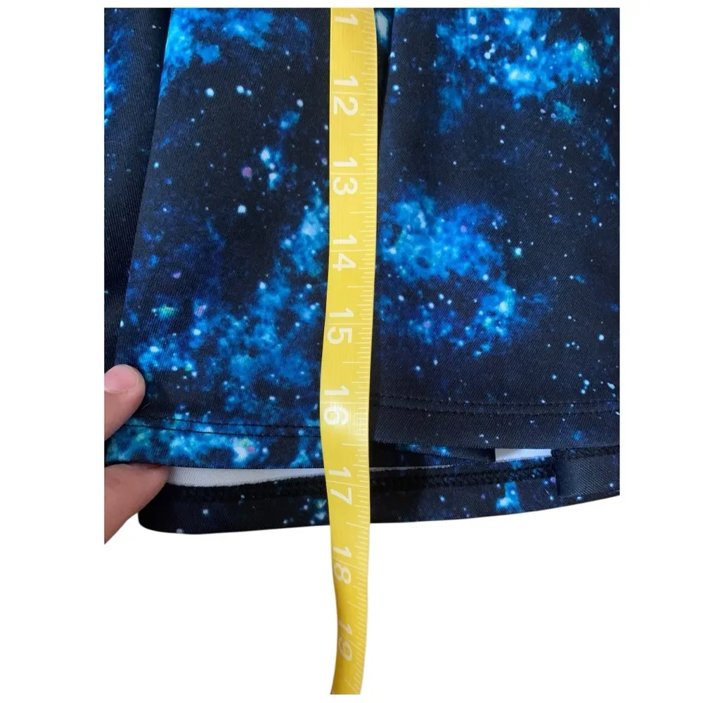 Hot Topic size medium Cosmic Print Skirt Suspenders Galaxy academia cosplay blue - Image 6