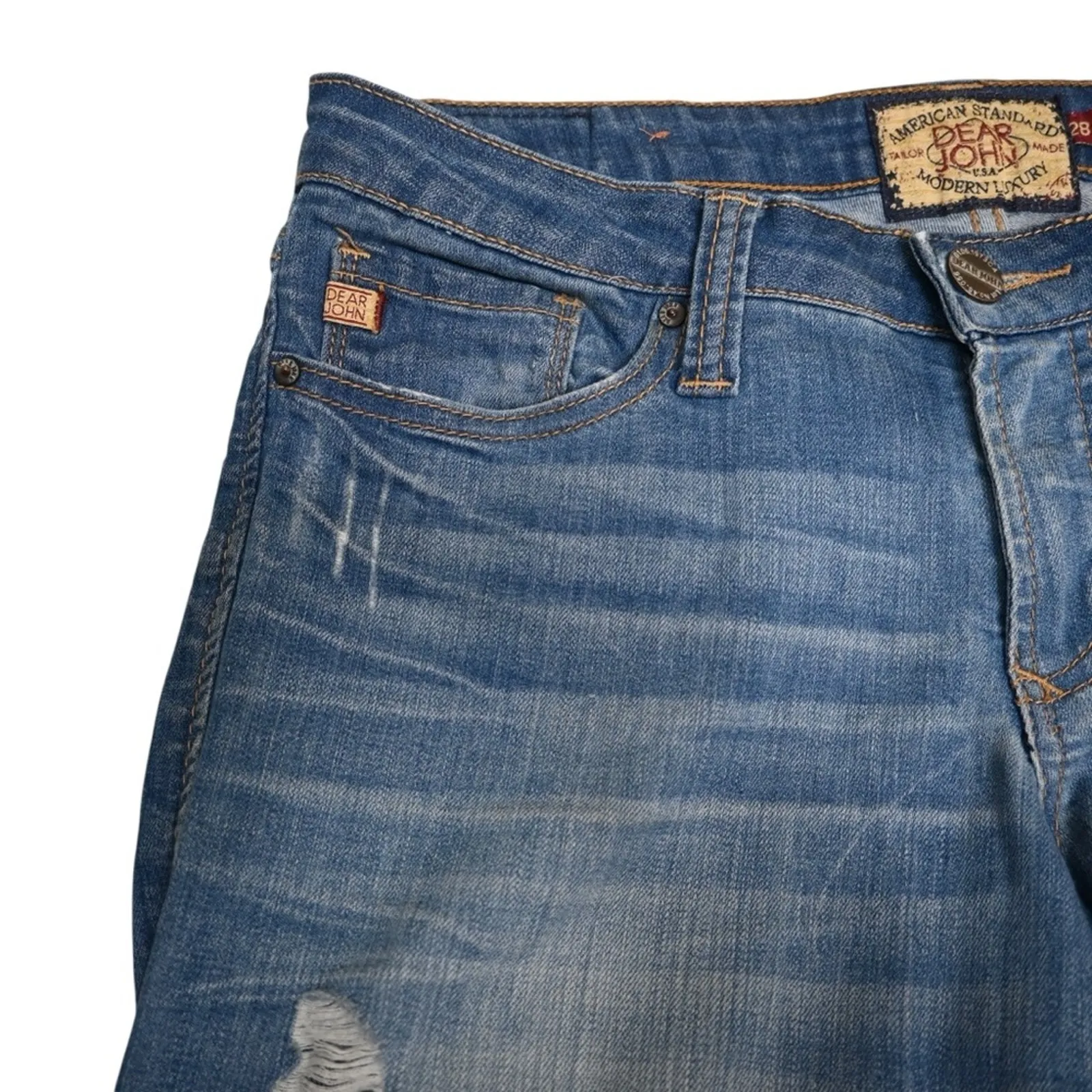 Dear John Womens 28 Straight Leg Distressed Jean - Image 6