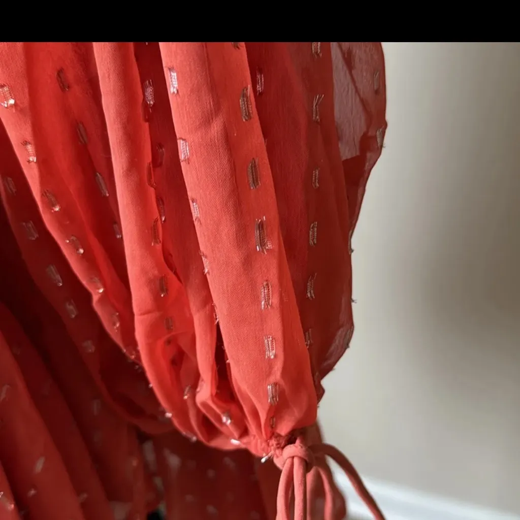 ASOS Design Ruffle Detail Mini Dress With Chain Detail in Metallic Jacquard - Image 8