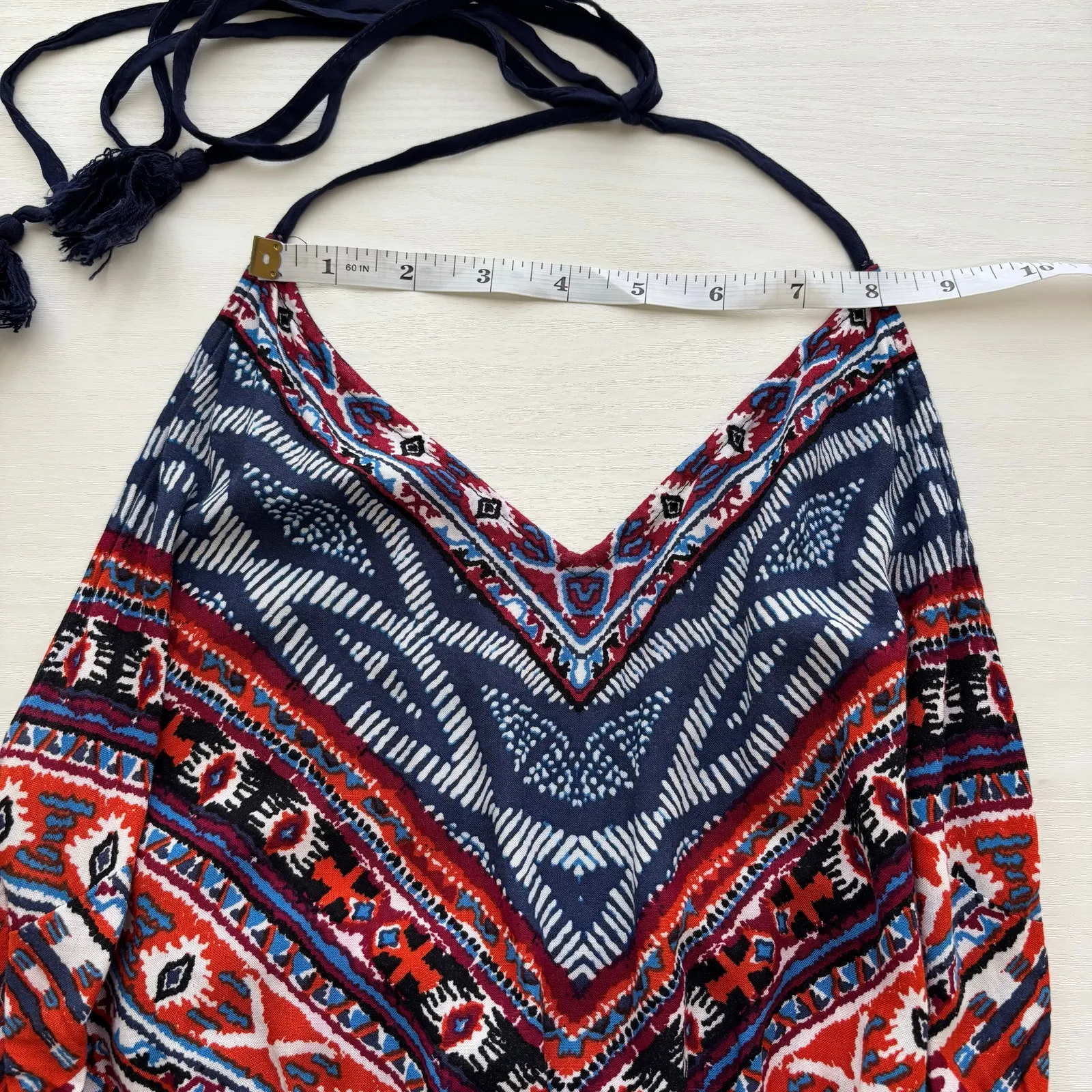 Flying Tomato Boho Print Multi-Colored Halter Top Jumpsuit Size XS - Image 6