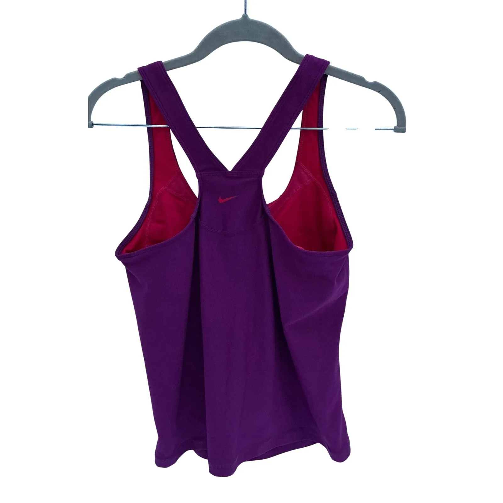 Nike Dri-FIT Tank Top Women's Sz M Purple Pink Two-Tone Racerback Athletic Shirt - Image 3