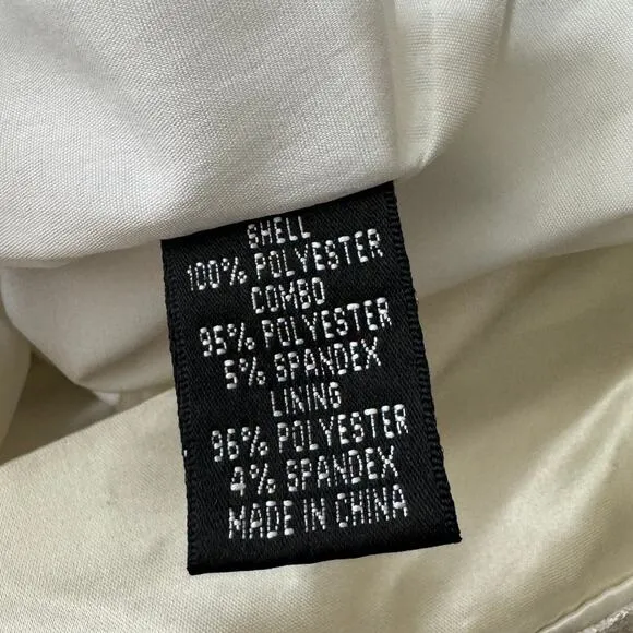 Adrianna Papell Evening White Peekaboo Lace‎ Illusion Bodice Sheath Dress Size 6 - Image 11