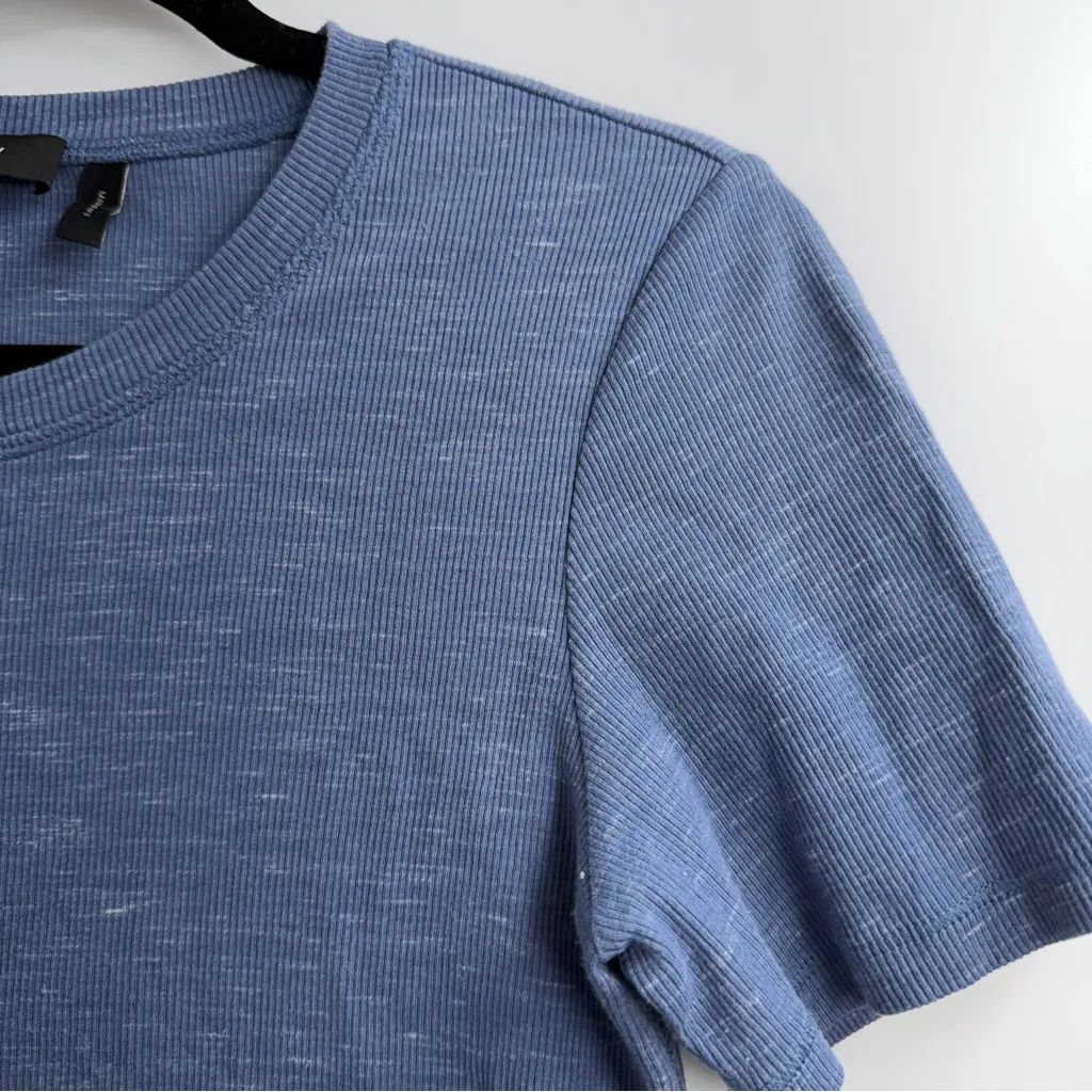 Theory Cherry B3 Sterling Rib Short Sleeve Dress blue melange size Medium ribbed - Image 2