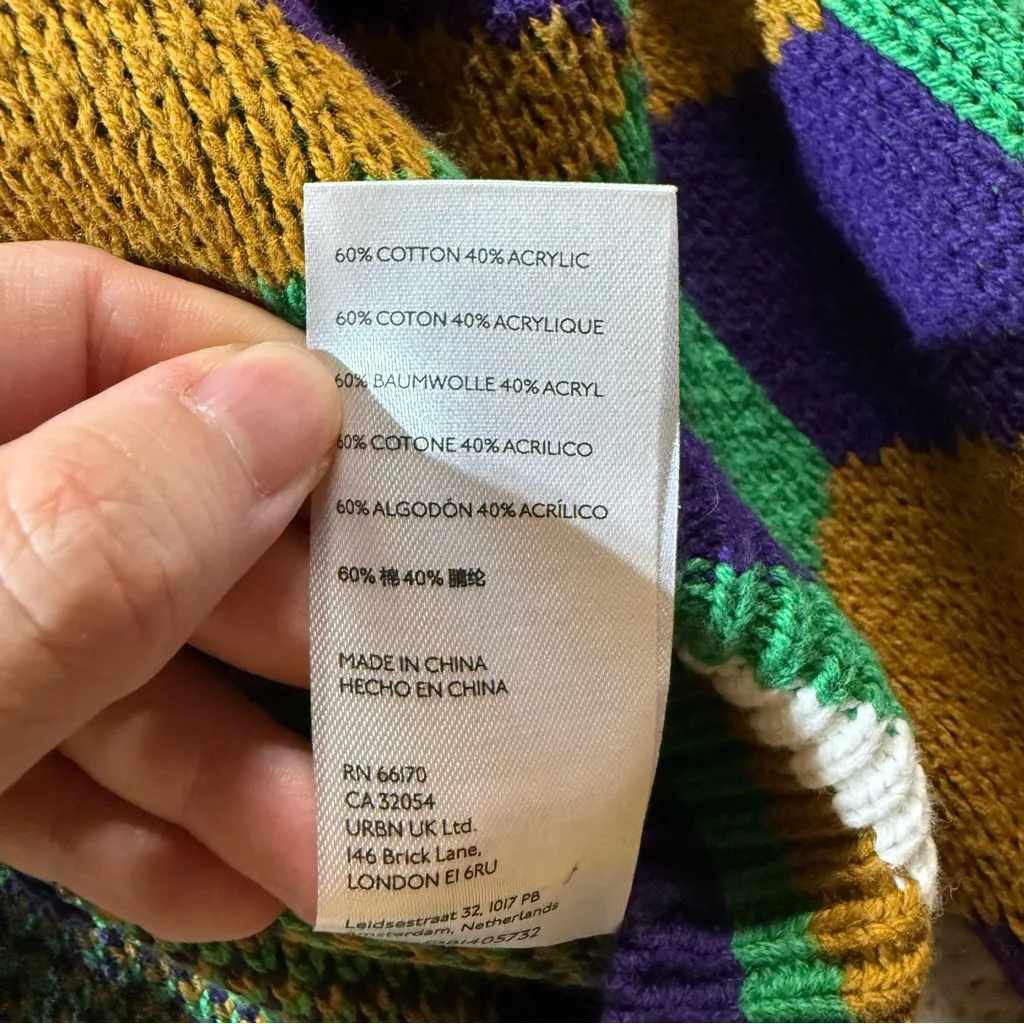 BDG Marri Geo Jacquard Ski Sweater Chunky Knit Oversized Cotton Blend Size Small - Image 8