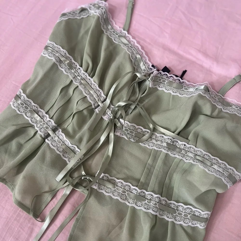 dELiA*s Green Lace Trim Camisole - Image 2