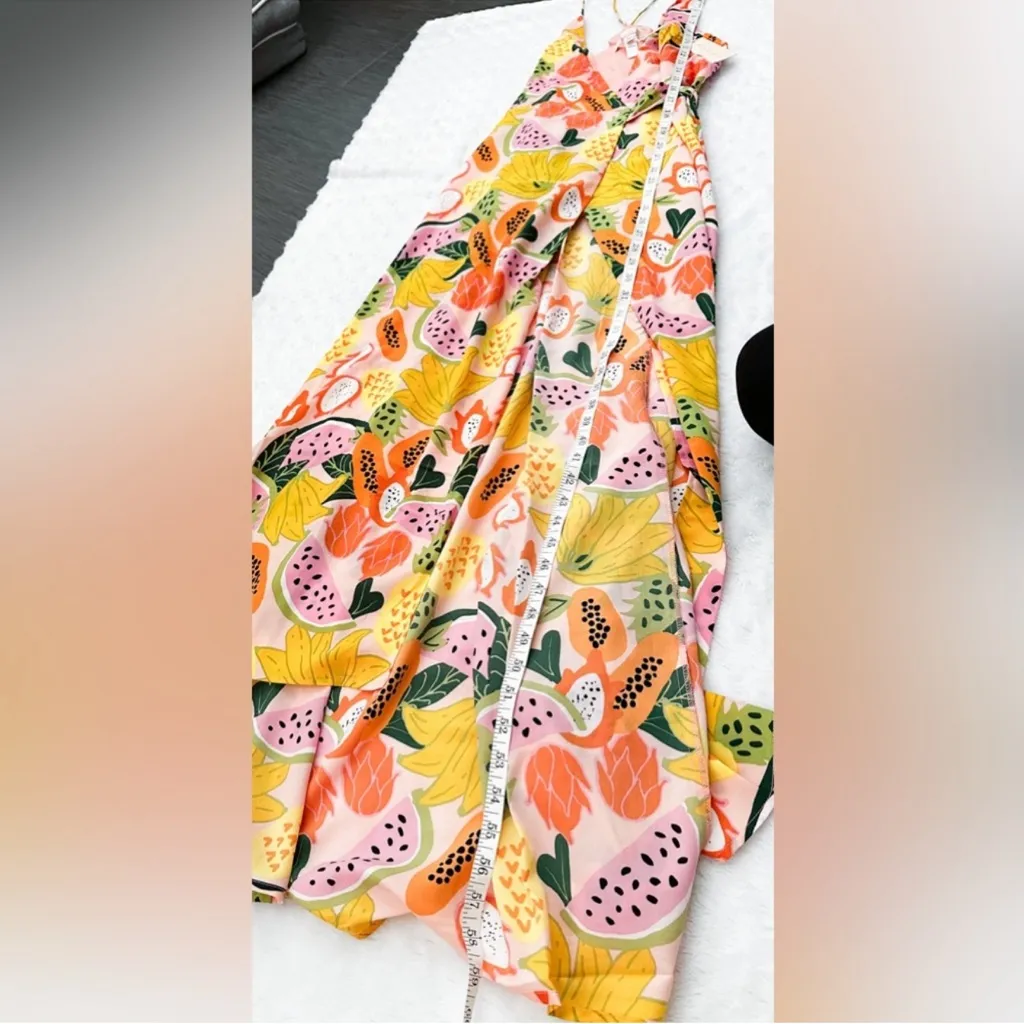 Anthropologie‎ HUTCH Tropical Fruit Maxi Wrap Dress XL - Image 4