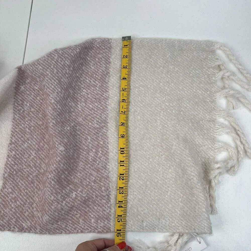 Gentle Fawn Huntington Fringed Scarf Pale Pink Off White Plaid Women’s NEW TAGS - Image 11