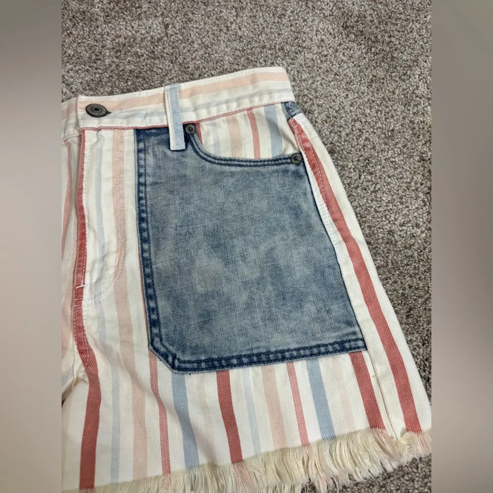 NEW! American Eagle Shorts 0 Striped Mom Short Patriotic American Cut Off - Image 3