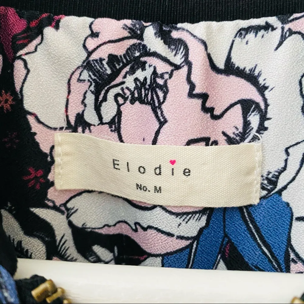 Elodie Floral Print Bomber Jacket Sz Medium - Image 8