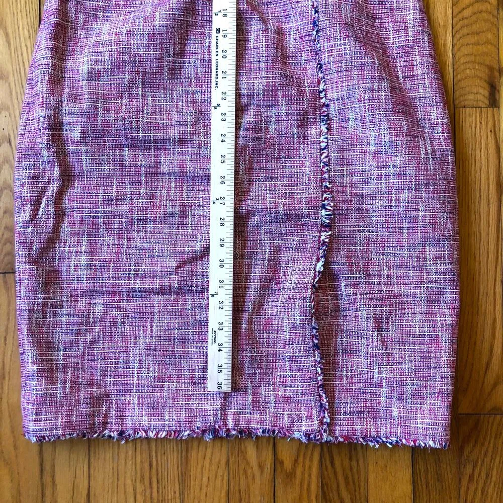 Banana Republic NWT Women's Pink Faux Wrap Tweed Boucle Dress Size 14 - Image 5