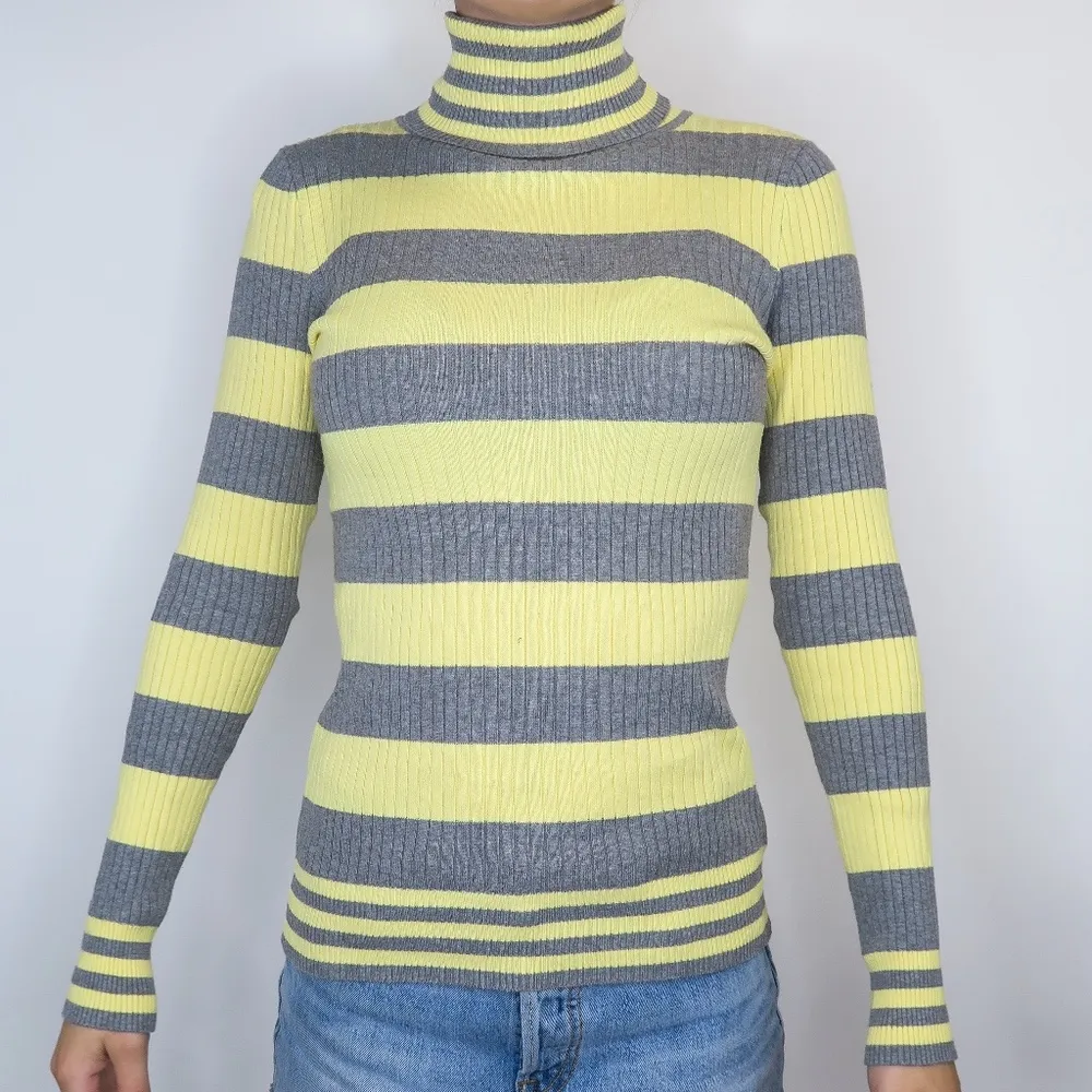 Vintage LEI Striped Turtleneck Sweater - Image 2