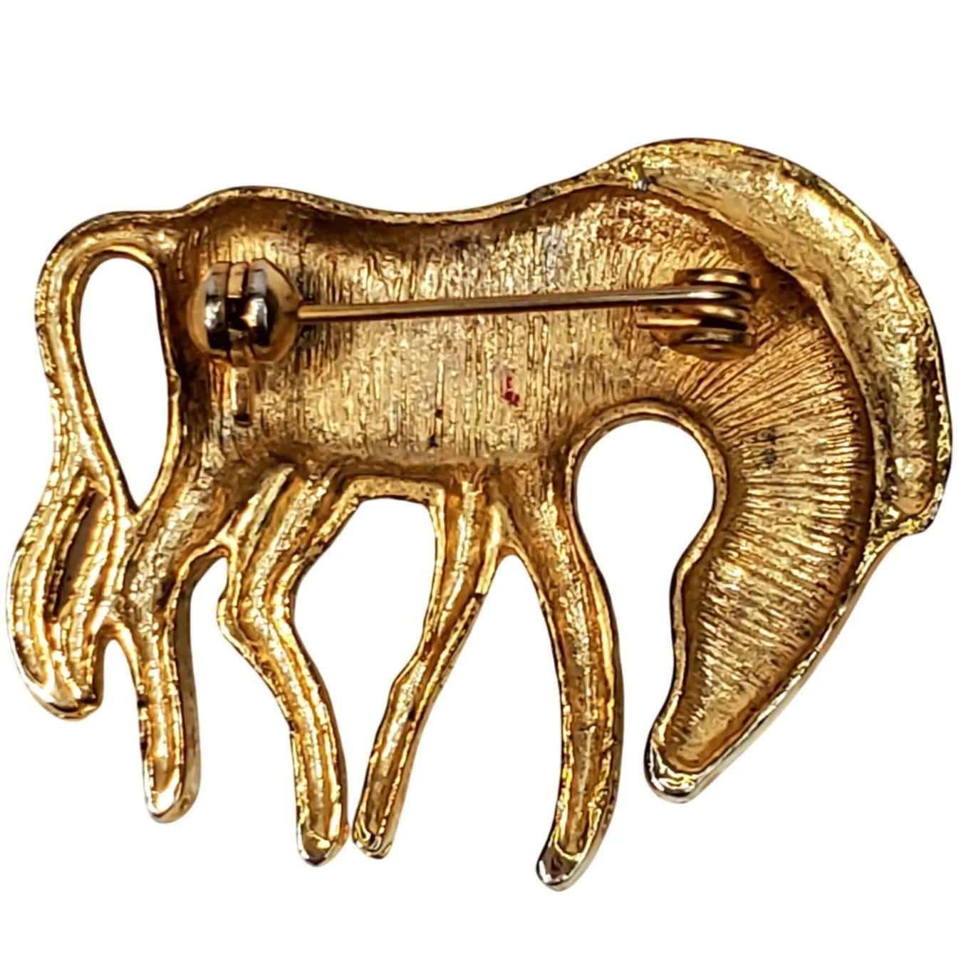 Prancing Zebra Brooch Gold Tone Vtg 1.5" Safari Animalcore Unsigned - Image 2