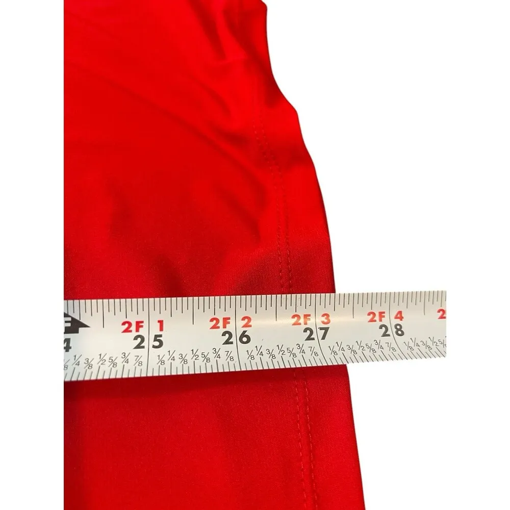 Susan Graver Red Liquid Knit Gold Arm Zipper 3/4 Sleeve Pullover V-neck 1x Top - Image 9