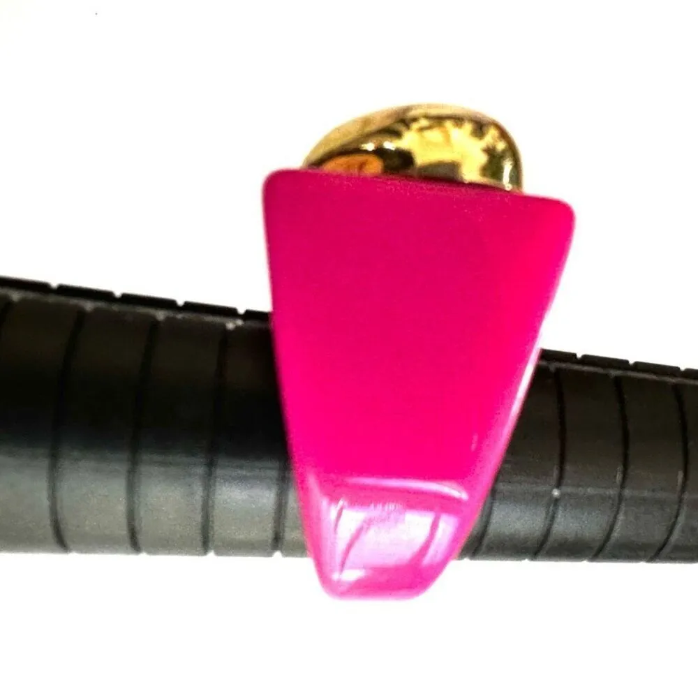 Pink gold tone heart cocktail ring - Image 2