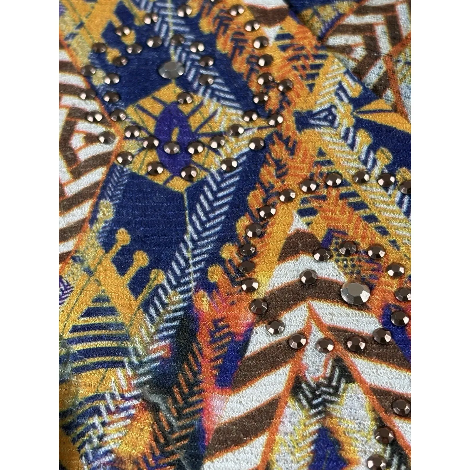 Citron Santa Monica women's 3X Boho tunic Top Tribal rhinestone V - Image 4