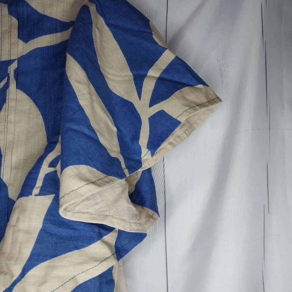 Maeve By Anthropologie Blue and Cream Floral Boho Hippie Maxi Dress Size M - Image 12