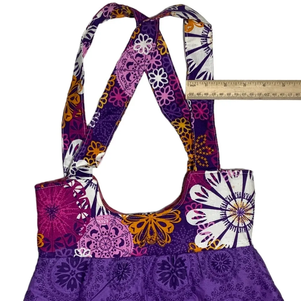 Gypsy Boho Shoulder Bag Hand Made Artisan Purse Tote 60s 70s Hippie Vibe Purple - Image 7