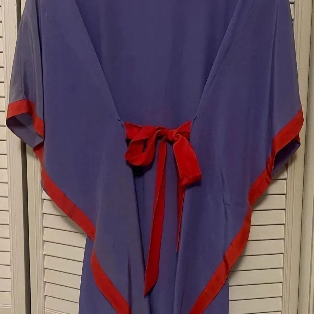 Megan Park England Silk Dress Womens Size 2 Intricate Beading Detail Purple - Image 5