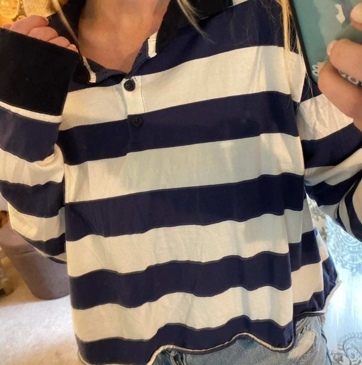 Wild Fable Stripped Cropped Top - Image 2