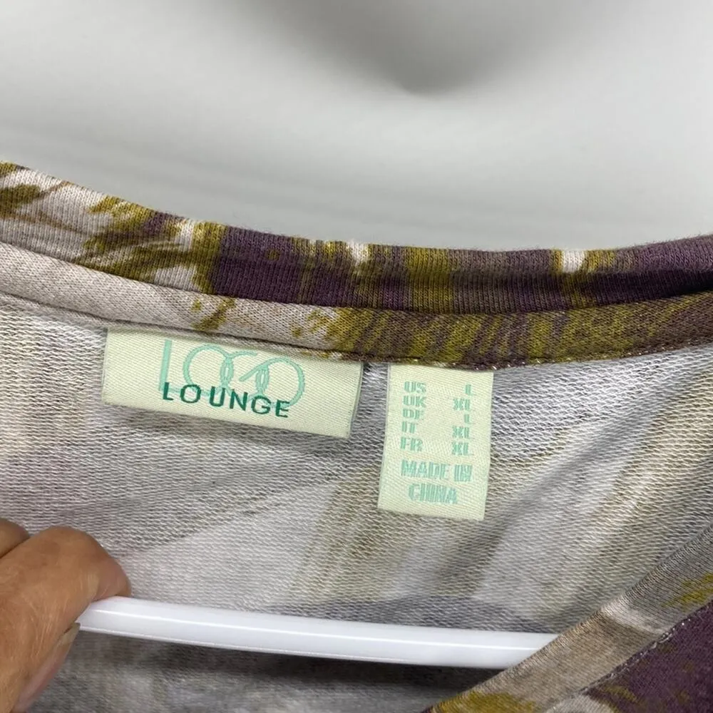 LOGO Lounge Lori Goldstein Ruffle pleated Hem Abstract Print Tunic pockets - Image 6