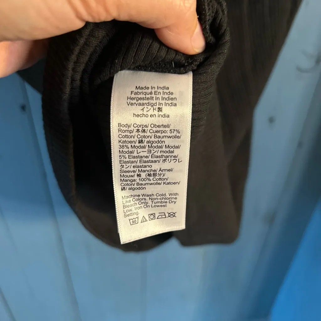 J. Crew Black Short Sleeve Top with Puff Sleeves Ruffle Detail - Image 5