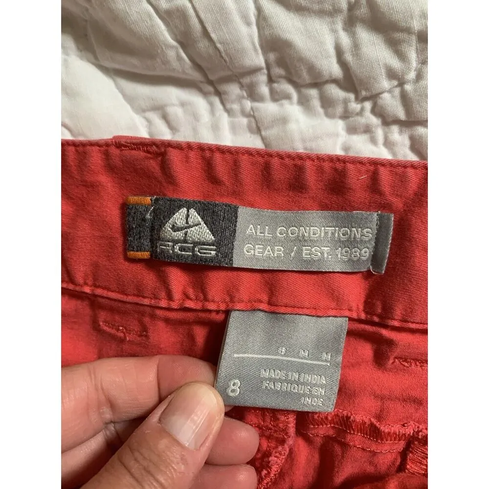 Vintage Nike ACG Shorts Chino Womens Size 8 Pink Pockets Cotton Blend 10" Inseam - Image 6