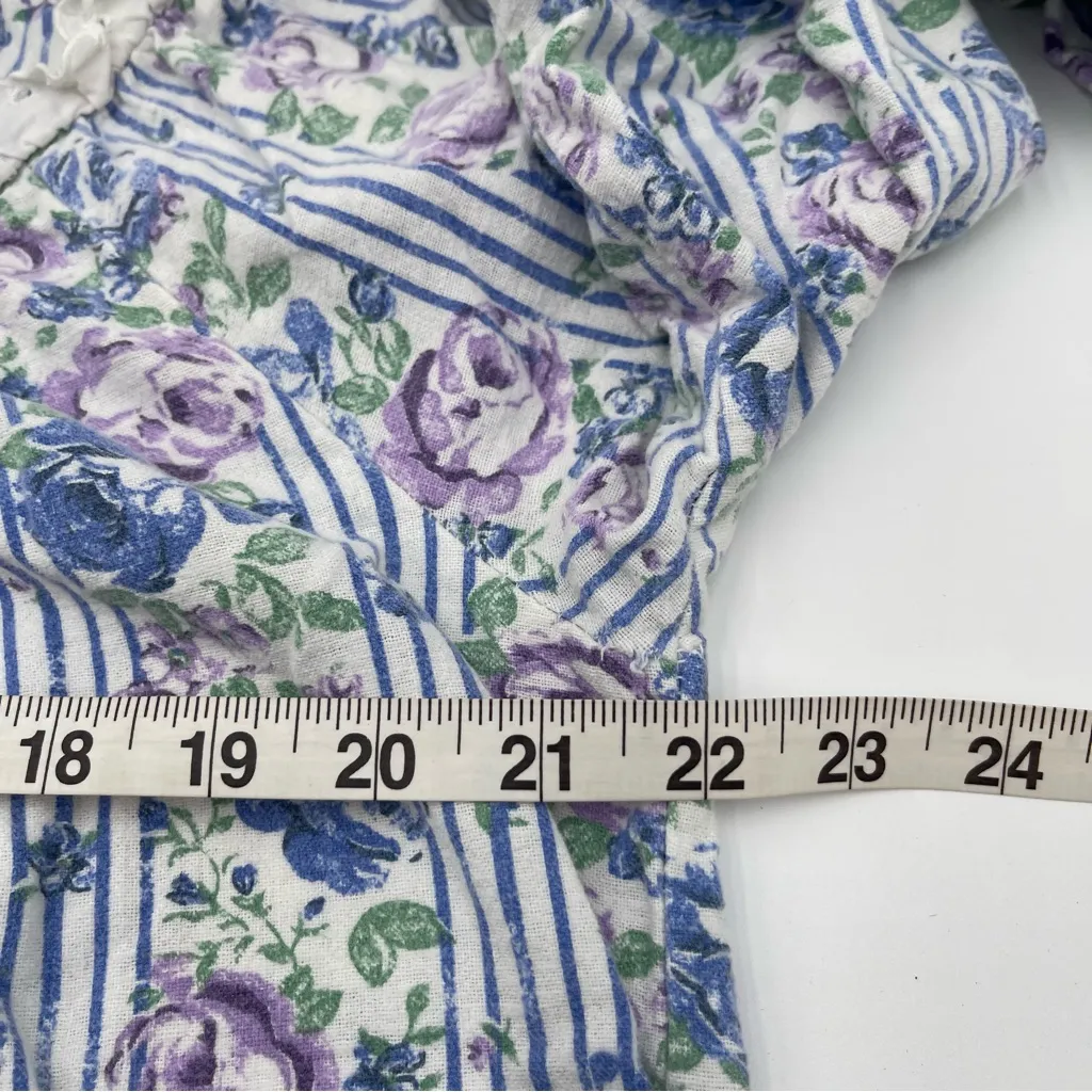 VTG Honors Intimates Womens Medium Flannel Pajamas Sleepshirt Nightgown Prairie Purple - Image 7