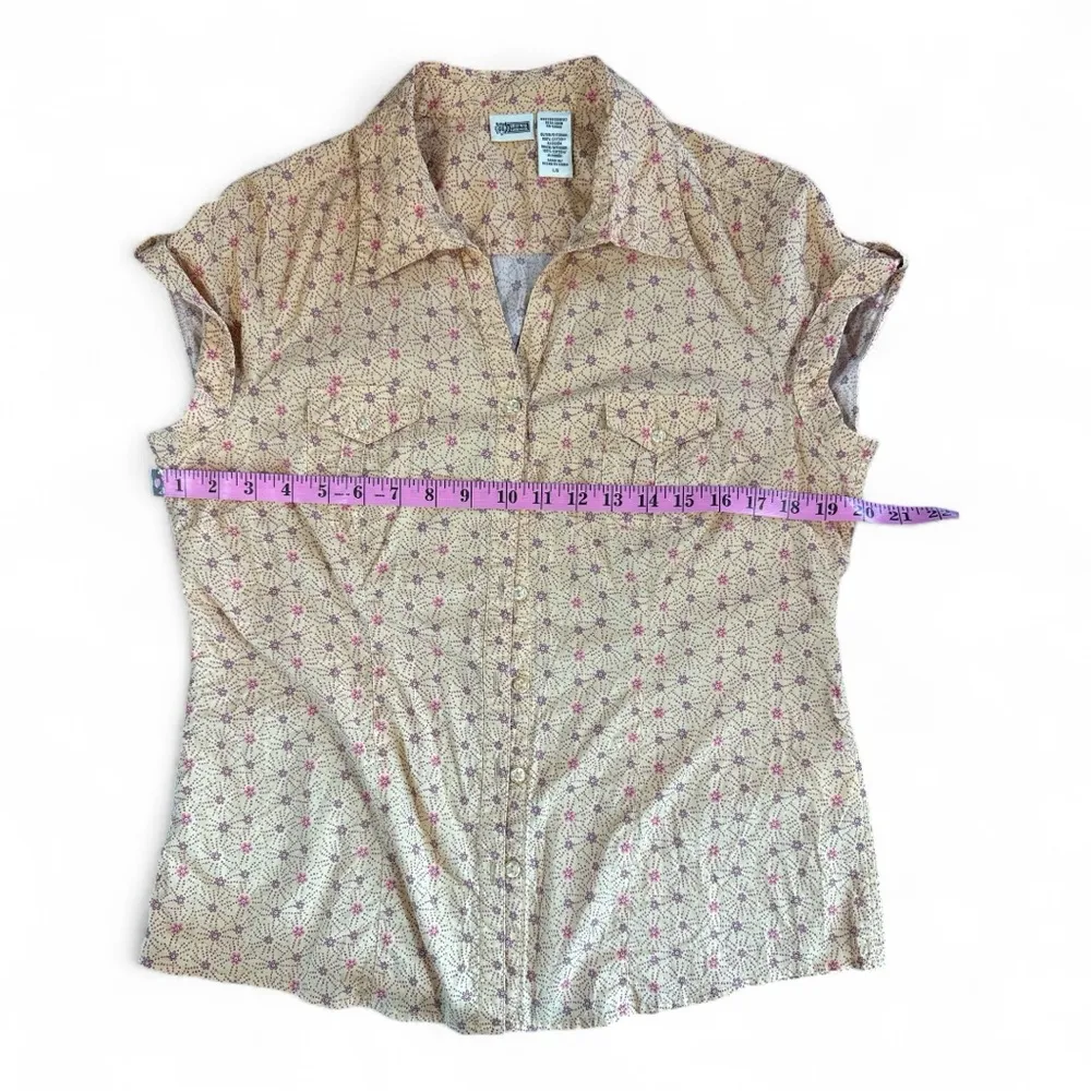 Nude Color Fitted Button Down Shirt with Notched Collar - Image 3