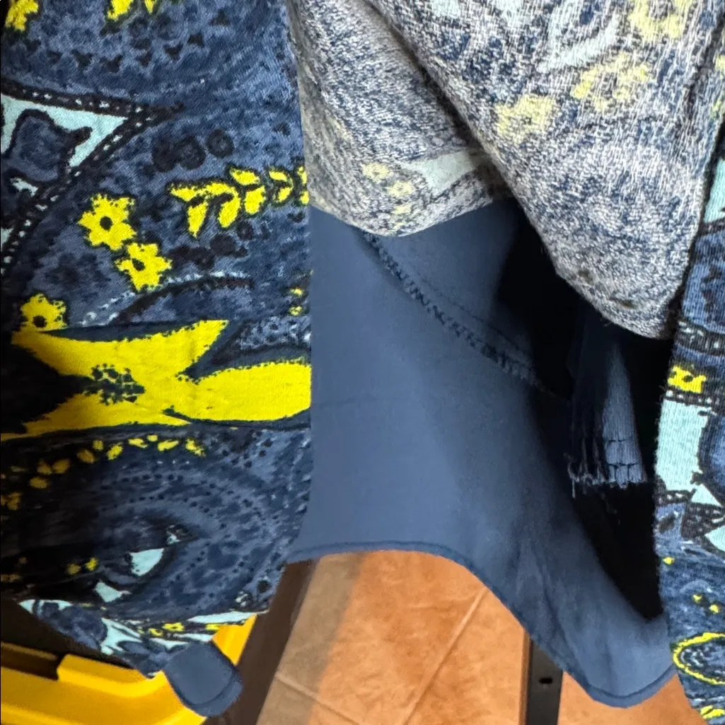 Plenty by Tracy Reese Fit & Flare Blue/Yellow Cap Sleeve Paisley Dress Size 14P - Image 9