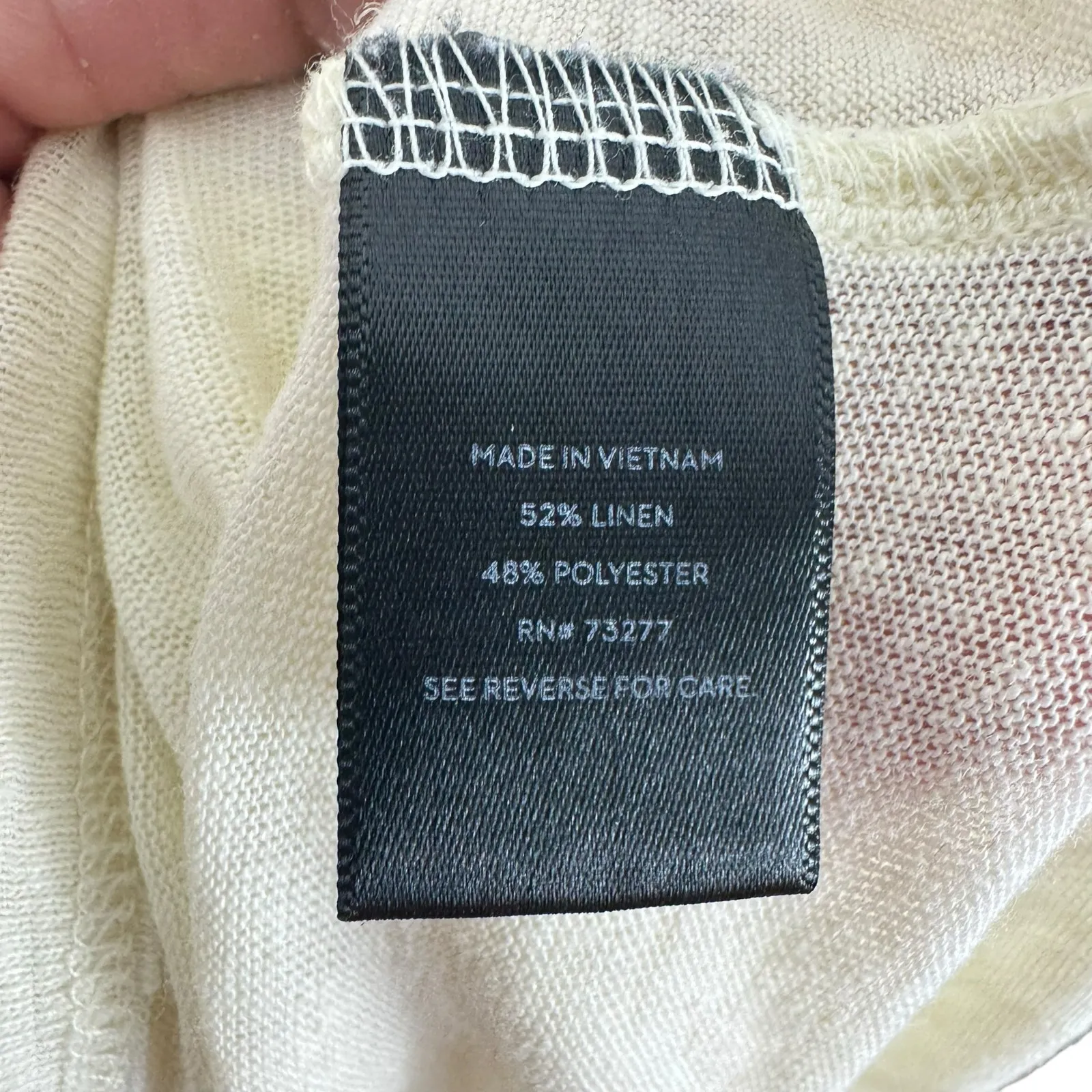 Simply Vera Vera Wang Cream Linen Blend Short Sleeve Light Knit Top Size XL - Image 4